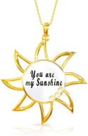 🌻 stylish necklaces: 'you are my sunshine' necklace with chain - necklaces for teen girls & women, sunflower jewelry, gold necklaces, sun necklace - ideal stocking stuffers logo