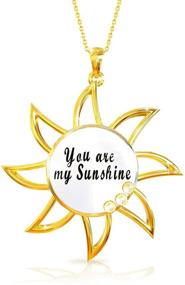 img 4 attached to 🌻 Stylish Necklaces: 'You are My Sunshine' Necklace with Chain - Necklaces for Teen Girls & Women, Sunflower Jewelry, Gold Necklaces, Sun Necklace - Ideal Stocking Stuffers