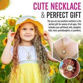 img 2 attached to 🌻 Stylish Necklaces: 'You are My Sunshine' Necklace with Chain - Necklaces for Teen Girls & Women, Sunflower Jewelry, Gold Necklaces, Sun Necklace - Ideal Stocking Stuffers