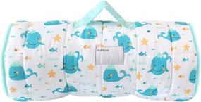 img 4 attached to 🐳 Biloban Toddler Nap Mat with Pillow and Blanket: Super Soft and Cozy Sleeping Bag for Preschool Kids and Toddlers – Whale Theme