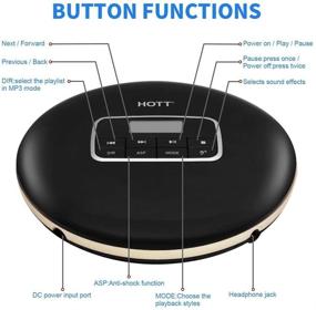 img 3 attached to 🎧 HOTT Portable CD Player with LCD Display, Headphones included: Skip Protection & Anti-Scratch Function – Black