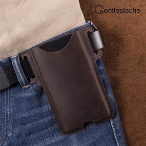 img 1 attached to Gentlestache Leather Belt Cell Phone Holster Case | Genuine Leather Phone Pouch Sheath for iPhone 12, 12 Pro Max, 11 Pro Max, XS Max, 8 Plus, Galaxy S20