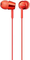 🎧 sony ex155ap/r in-ear earbud headphones/headset with mic for phone calls - red logo