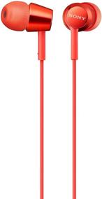 img 1 attached to 🎧 Sony EX155AP/R In-Ear Earbud Headphones/Headset with Mic for Phone Calls - Red