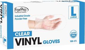 img 4 attached to ForPro Disposable Vinyl Gloves, Clear, Industrial Grade, Powder-Free, Latex-Free – Large Size, Food Safe, Pack of 100