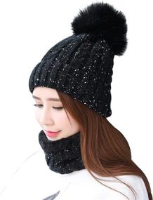 img 4 attached to 🧣 Womens Winter Beanie Hat and Scarf Set - Cozy Knit Hat with Neck Scarves by Home Prefer