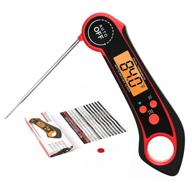 🍖 kasso digital meat thermometer: waterproof, backlit instant read food thermometer for cooking, candy, bbq & more (red) logo