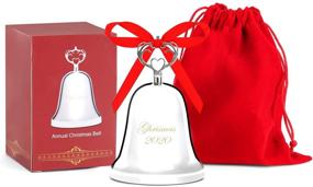 img 3 attached to 🔔 Jingle All the Way with FunTech Annual Christmas Bell 2020: Silver-Plate Bell Ornament, Gift Box & Red Ribbon Combo for Christmas Tree Décor