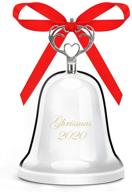 🔔 jingle all the way with funtech annual christmas bell 2020: silver-plate bell ornament, gift box & red ribbon combo for christmas tree décor логотип