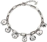 💎 mshion bangtan boys bts bracelet: stylish women's stainless steel pendant link jewelry for jimin and suga fans logo