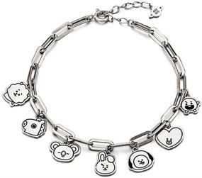 img 4 attached to 💎 Mshion Bangtan Boys BTS Bracelet: Stylish Women's Stainless Steel Pendant Link Jewelry for Jimin and Suga Fans