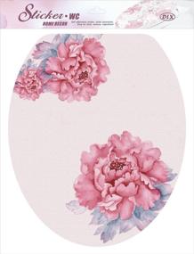 img 2 attached to 🌸 DNVEN Pink Bloom Peony Floral Flower Bathroom Decals - Toilet Seat Lid Cover Decor Stickers (13" x 15")