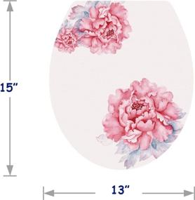 img 3 attached to 🌸 DNVEN Pink Bloom Peony Floral Flower Bathroom Decals - Toilet Seat Lid Cover Decor Stickers (13" x 15")