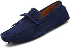 img 4 attached to 👞 QIQIDONG Men's Loafers Moccasin Driving Slippers - Premium Slip-On Shoes for Style and Comfort