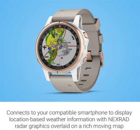 img 2 attached to Garmin D2 Delta S: Compact GPS Pilot Watch with Smartwatch Features, Heart Rate Monitor, and Music - Rose Gold/Beige Leather Band