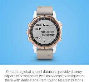 img 1 attached to Garmin D2 Delta S: Compact GPS Pilot Watch with Smartwatch Features, Heart Rate Monitor, and Music - Rose Gold/Beige Leather Band
