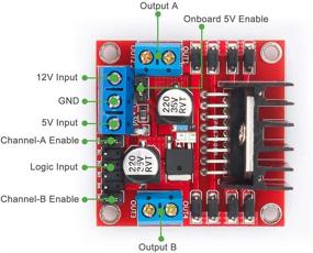 img 3 attached to 🔌 KeeYees Плата контроллера L298N для управления двигателем | Модуль управления шаговым мотором с двумя H-мостами и постоянным током | Колесо умного автомобиля, совместимое с Arduino