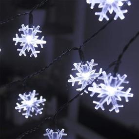 img 1 attached to 🎄 Xingpold Solar Christmas Lights: Waterproof 30ft 50 LED Snowflake String Lights – Ideal for Christmas Tree, Garden Parties, Fence Décor – 8 Modes, Cool White