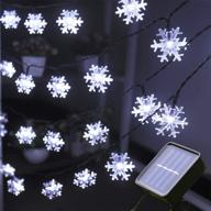 🎄 xingpold solar christmas lights: waterproof 30ft 50 led snowflake string lights – ideal for christmas tree, garden parties, fence décor – 8 modes, cool white логотип