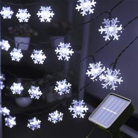 img 4 attached to 🎄 Xingpold Solar Christmas Lights: Waterproof 30ft 50 LED Snowflake String Lights – Ideal for Christmas Tree, Garden Parties, Fence Décor – 8 Modes, Cool White