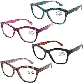 img 4 attached to 😎 Chic Designer Computer Reading Glasses with Blue Light Blocking, Fashionable Oversized Cat Eye Anti Glare Filter Readers for Women, 1.5