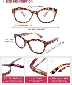 img 2 attached to 😎 Chic Designer Computer Reading Glasses with Blue Light Blocking, Fashionable Oversized Cat Eye Anti Glare Filter Readers for Women, 1.5