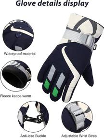 img 1 attached to Stay Warm and Protected: Windproof Toddler Snow Gloves with Adjustable Buckle - 4 Pairs