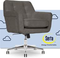 🪑 serta ashland office chair, gray bonded leather - stylish and comfortable seating for home office or gathering spaces logo