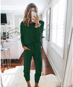 img 2 attached to PRETTYGARDEN Women's Two Piece Set - Solid Color Pullover Crewneck Long Sleeve Tops and Pants Sweatsuits Tracksuits