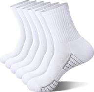 🏃 performance-focused men's athletic running crew (quarter) cushioned socks: 6-pair set for sports, workout, or training логотип