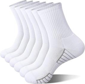 img 4 attached to 🏃 Performance-Focused Men's Athletic Running Crew (Quarter) Cushioned Socks: 6-Pair Set for Sports, Workout, or Training