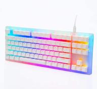 womier k87 mechanical gaming keyboard gateron switch tkl hot swappable keyboard partitioned rgb backlit compact 87 keys for pc ps4 xbox (yellow switch logo