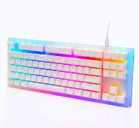 img 4 attached to Womier K87 Mechanical Gaming Keyboard Gateron Switch TKL Hot Swappable Keyboard Partitioned RGB Backlit Compact 87 Keys For PC PS4 Xbox (Yellow Switch