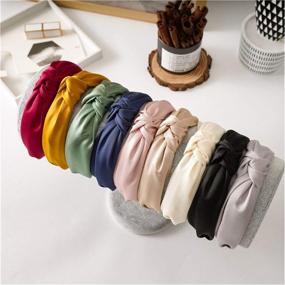 img 3 attached to 💁 Chic and Stylish 9-Pack Women's Top Knotted Headbands - Silk Cross Twist Hairbands for Fashionable Ladies