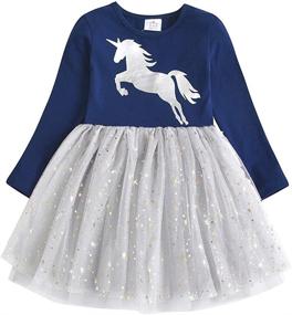 img 4 attached to DXTON LH4570 Little Children Dresses 6T Girls' Clothing for Dresses - Enhanced SEO