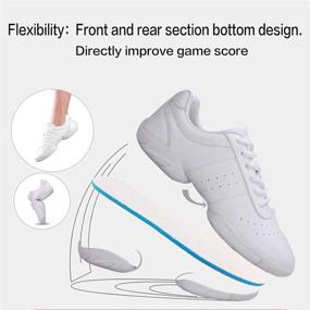 img 3 attached to SMAPA Women's White Cheerleading Dance Shoes – Fashion Sneakers for Cheer, Tennis, Athletic Sport Training