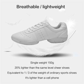 img 2 attached to SMAPA Women's White Cheerleading Dance Shoes – Fashion Sneakers for Cheer, Tennis, Athletic Sport Training