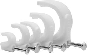 img 1 attached to 🔌 500 Pack U-Shape Cable Clips for Wall Mounting Cords, Home Theater, and Office Use - White (5 Sizes Included)