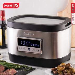 img 3 attached to 🍽️ Dash Chef Series Sous Vide: Stainless Steel Precision Cooking with Temperature Control, Timer, and Vacuum Sealing System - Perfect for Steak, Poultry, Seafood, and Vegetables - 8.5 Quart Capacity