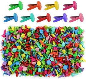 img 4 attached to Yexpress 400 Pieces: Assorted Bright Color Mini Brads for Scrapbooking, Crafts & Paper Decor