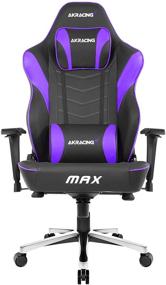 img 4 attached to AKRacing Masters Series Max Gaming Chair: Wide Flat Seat, 400 lbs Limit, Rocker & Height Adjustment - Black/Indigo