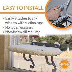 img 2 attached to 🐱 K&H PET PRODUCTS Universal Mount Kitty Sill Cat Window Perch - The Perfect 14 x 24 Inches Original Solution