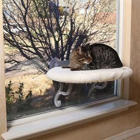 img 4 attached to 🐱 K&H PET PRODUCTS Universal Mount Kitty Sill Cat Window Perch - The Perfect 14 x 24 Inches Original Solution