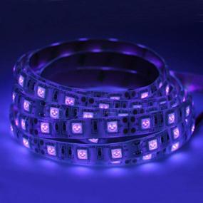 img 3 attached to 💡 Comboss LED UV Black Light Strip - 16.4ft, 300 SMD 5050 LEDs, 72W, Waterproof IP65, Flexible & durable design!