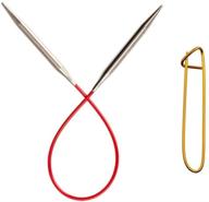🧶 chiaogoo red circular knitting needles 9 inch (23cm) stainless steel us 2 (2.75mm) bundle with 1 artsiga crafts stitch holder 6009-2 logo