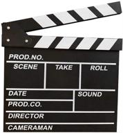 🎬 beron professional vintage film clap board slate cut prop director clapper (black) for tv and movie productions logo
