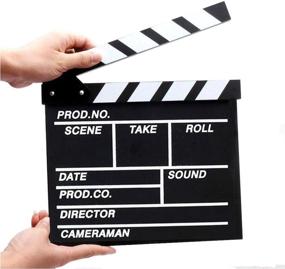 img 2 attached to 🎬 BERON Professional Vintage Film Clap Board Slate Cut Prop Director Clapper (Black) for TV and Movie Productions