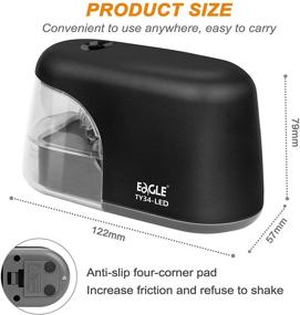 img 1 attached to Eagle Battery Powered Electric Pencil Sharpener with LED Light, Portable and Reusable Blade, Ideal School and Office Supplies for Kids - Black