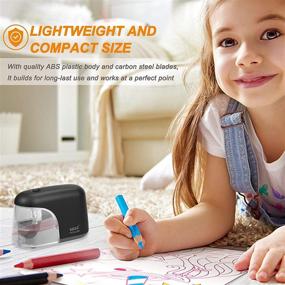 img 2 attached to Eagle Battery Powered Electric Pencil Sharpener with LED Light, Portable and Reusable Blade, Ideal School and Office Supplies for Kids - Black
