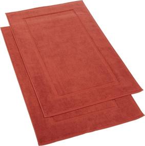 img 1 attached to Luxurious Supreme Egyptian Cotton Tub Mat Set in Rust - 2-Piece Bath Mat Set for Ultimate Comfort